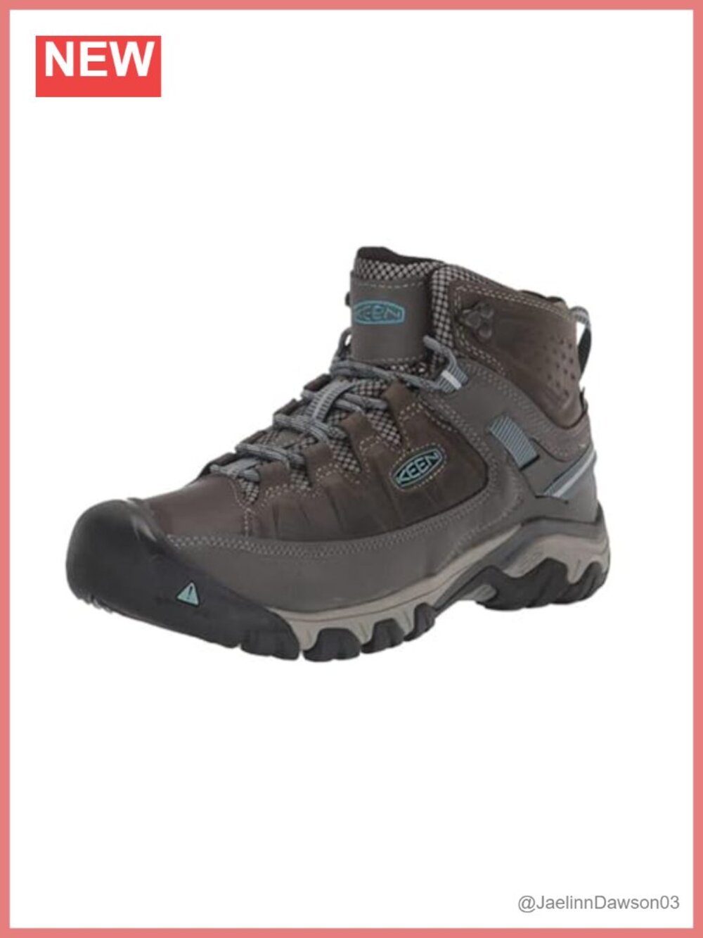 Waterproof Mid Height Leather Hiking Boot Ankle Support Traction